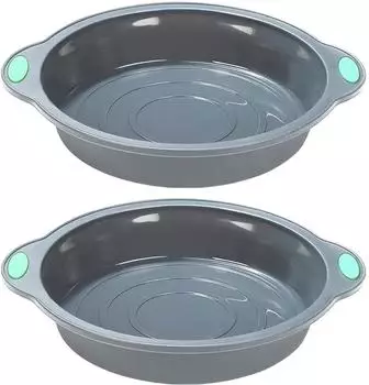 LuxusKollektion Runde Silikonkuchenformen 2er-Set, 22,5cm, Antihaft, Metallrahmen, hellgrau