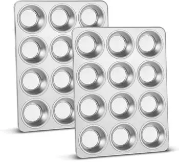 LuxusKollektion Muffinform 12er Edelstahl, 2er-Set