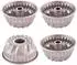LuxusKollektion Mini Gugelhupfformen-Set, 4-tlg., 10cm, Antihaftbeschichtung, Kohlenstoffstahl
