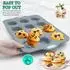 Gerster Silikon-Muffinformen-Set 12 Tassen mit Metallrahmen, hellgrau, 2er-Pack
