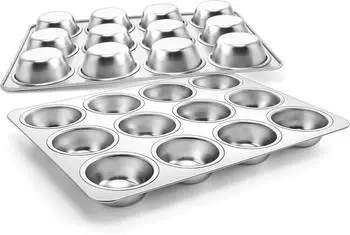 Gerster Muffinform 2er-Set, Edelstahl, 12er, 35x27cm