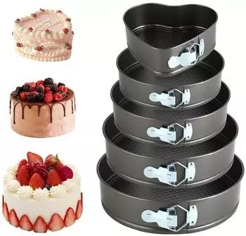LuxusKollektion Springform-Set Stahl antihaft, schwarz, 20-28cm, 5-tlg.