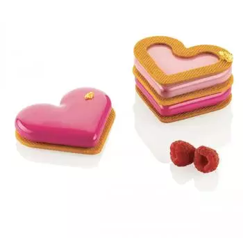 Silikomart Mini Love Story Silikonform mit Ausstecher, 8 Kavitäten, 35ml (Mini Love Story)
