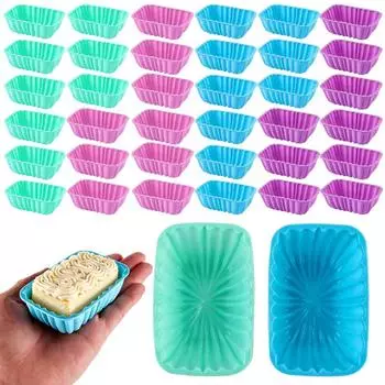 LuxusKollektion Muffinförmchen Silikon rechteckig 36er-Set 8,5x5,4cm