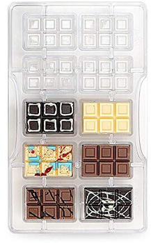 Decora 0050140 Professionelle Schokoladenform, klein, 10 Mulden, 42 x 28 x 9 mm, Polycarbonat