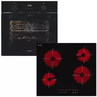 exquisit Backofen-Set "EBE257-H-020 schwarz" Set, 2 Stk. tlg. m&uuml;helos kochen:...