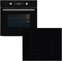 exquisit Backofen-Set "EBEP697-H-030 schwarz" Pyrolyse-Selbstreinigung Set, 2...