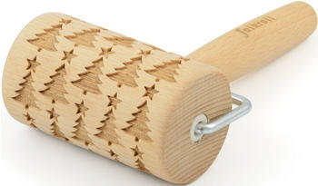 Folkroll Teigroller 3D-Motiv-Teigrolle Buchenholz, Christbaum