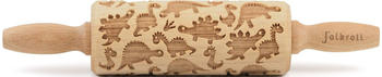 Folkroll Teigroller 3D-Motiv-Teigrolle Buchenholz, Dinosaurier