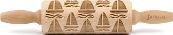 Folkroll Teigroller 3D-Motiv-Teigrolle Buchenholz, Boot