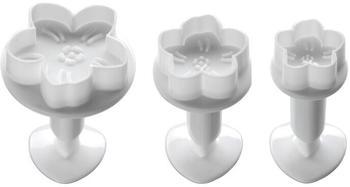 Kaiser Fondant Blumen Ausstercher-Set 3-teilig Weiß Pink