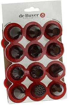 De Buyer Set of 12 Tritan Mix decorating nozzles with stand De Buyer Set of 12 Tritan Mix decorating nozzles with stand