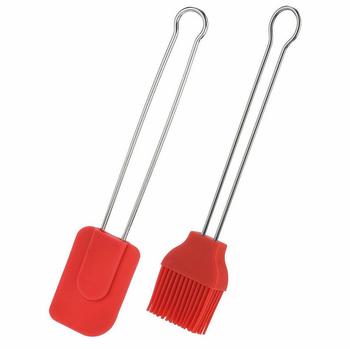 Westmark 2 tlg. Set Brat-/Backpinsel + Koch-/Teigschaber Silber/Rot, 154422E8 Westmark 2 tlg. Set Brat-/Backpinsel + Koch-/Teigschaber Silber/Rot, 154422E8