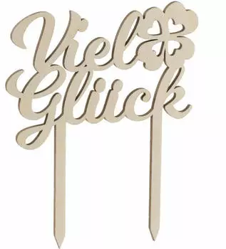 Folkroll Tortenstecker 14,5x12 cm Viel Glück
