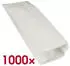 Papstar 1000 x Papierfaltenbeutel, Cellulose, 21 x 10 cm x 5 cm weiss, Füllinhalt 0,5 kg, gefädelt