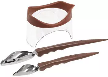 Silikomart Set Dekorationslöffel + Becher, Edelstahl & Silikon, 3-teilig (70.131.98.0067)