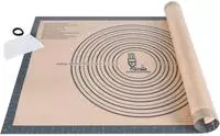 Gro&szlig;e Silikon Backmatte Xxl Antihafte Teigmatte Mit Teigschneider 71x51cm Grau