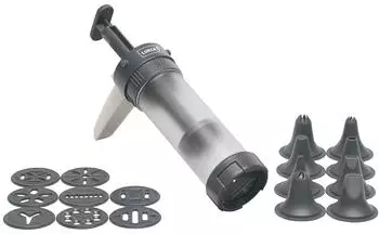 Lurch Gebäckpresse 9 Formscheiben & 8 Tüllen, iron grey/weiß (70295)