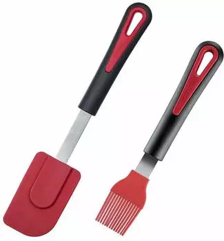 Westmark Gallant Silikonpinsel + Teigschaber-Set, 2-tlg., Edelstahl/Silikon (291622E6)