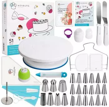 DS Produkte Drehteller Tortendekorier-Set, 28cm, 51-tlg.