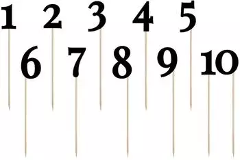 PartyDeco Tischnummern-Set, 11-tlg., schwarz (KPZ1-010)