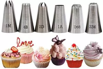 LuxusKollektion Spritzt&uuml;llen-Set 6-teilig, Edelstahl, Tortendekoration