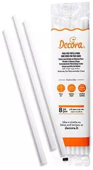 Decora Tortenst&uuml;tzen aus PP, &Oslash; 8mm x 30cm, 8er-Pack (9260156)