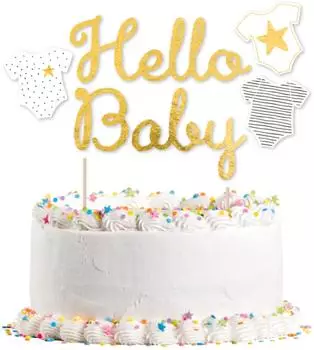 Amscan Tortendekoration "Hello Baby" gender-neutral, 21x18cm (9913158)
