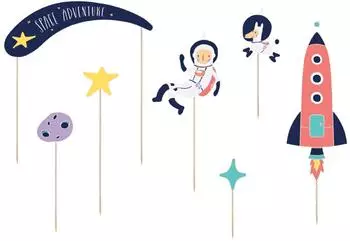 PartyDeco Cake Topper Weltraum Party, 7-teilig, bunt (KPT37)