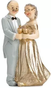 PartyDeco Tortenaufsatz Goldene Hochzeit (PF50)
