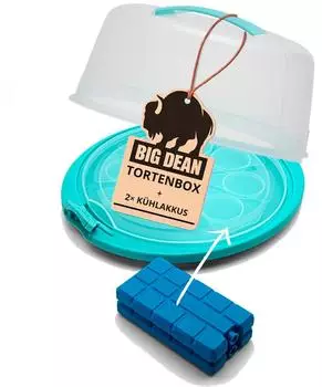 BigDean Kuchen-Transportbox mit Kühlung inkl. 2 Kühlakkus, Kunststoff, BPA-frei