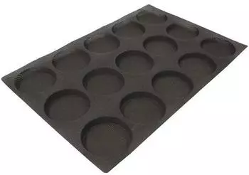 Silikomart Backform Silikon für Hamburger Brötchen, 15 Mulden (3x5) (115802)