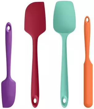 LuxusKollektion Silikon-Teigschaber Set 4-teilig, hitzebest&auml;ndig bis 315&deg;C, mehrfarbig
