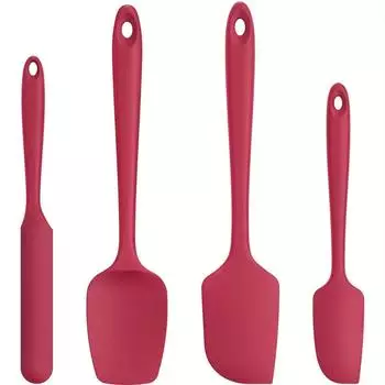 LuxusKollektion Teigschaber-Set Silikon, rot, 4-teilig, 315℃ hitzebest&auml;ndig