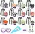 LuxusKollektion Spritztüllen-Set Edelstahl, 12 Blumen- & 2 Blätter-Aufsätze mit Zubehör