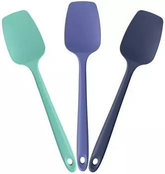 LuxusKollektion Silikon-L&ouml;ffelspatel 3er-Set, hitzebest&auml;ndig bis 315&deg;C, mehrfarbig