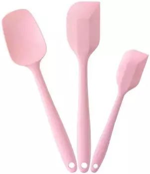LuxusKollektion Teigschaber Silikon Set 3-teilig, hitzebest&auml;ndig bis 315&deg;C, BPA-frei, rosa