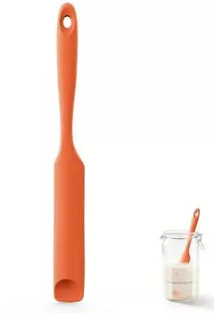LuxusKollektion Silikonspatel mit L&ouml;ffelspitze, schmal, hitzebest&auml;ndig 315&deg;C, orange