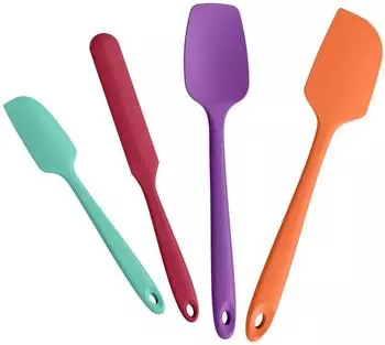 LuxusKollektion Silikon-Spatel Set, 4-teilig, hitzebeständig bis 315°C, mehrfarbig