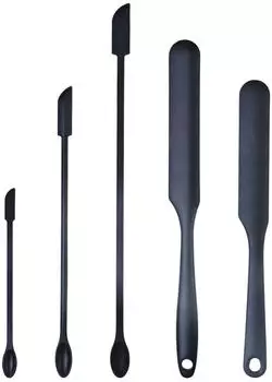 LuxusKollektion Silikonspatel-Set 5-teilig, schwarz (Küche & Kosmetik)