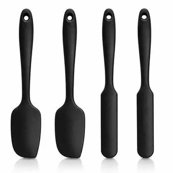 LuxusKollektion Silikon-Spatel Set, 4-tlg., hitzebeständig bis 315°C, Langgriff