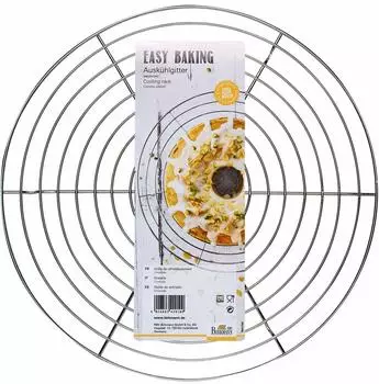 Birkmann Easy Baking Auskühlgitter Rund, Backgitter, Auskühl Gitter, Backzubehör, Stahl Verchromt, 32 cm, 429109