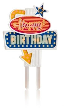 Suck UK Tortendeko Las Vegas Flashing Cake Topper Suck Uk Happy Birthday, LED