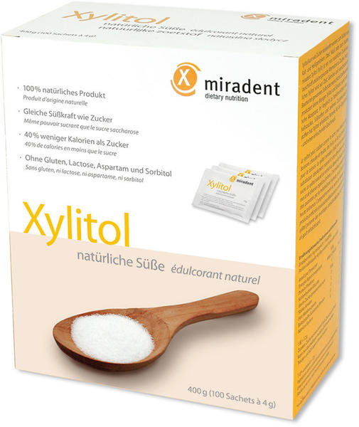 Miradent Xylitol Pulver Sachets (100 x 4 g)
