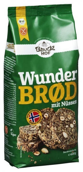 Bauckhof Bio Brotbackmischung Wunderbrod mit Nüssen glutenfrei (600g)