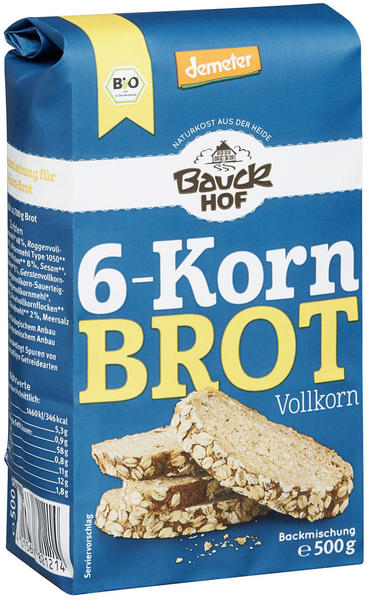 Bauckhof Bio Demeter 6-Korn Brot (500g)