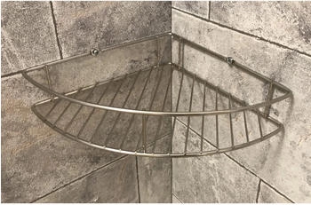 Fackelmann Eckablage für Dusche, 20 x 20 x 4,8 cm, Edelstahl 86914