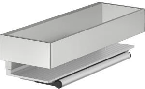 KEUCO EDITION 11 Duschablage mit Glasabzieher, abnehmbar, 11159210000, Farbe: Edelstahl-finish
