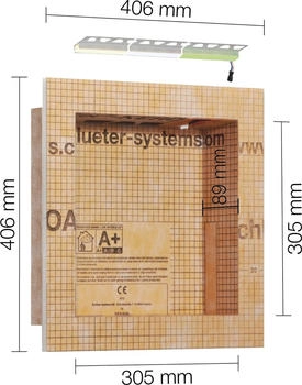 Schlüter Systems Board NLT Duschnische mit LED Beleuchtung 305x305x89 mm Neutralweiß