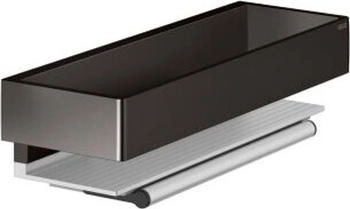KEUCO Edition 11 Duschkorb mit Glasabzieher, silber-eloxiert/Titanschwarz gebürstet (11159350000)